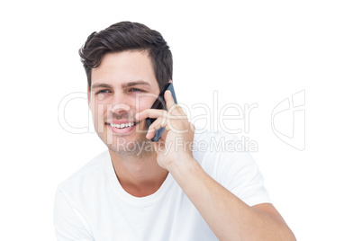 Handsome man having a phone call