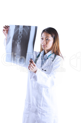 Asian doctor checking MRI scan
