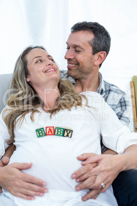 Pregnant woman with baby cubes