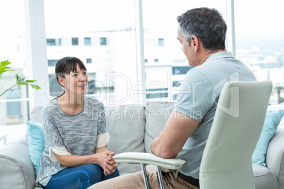 Woman consulting a therapist