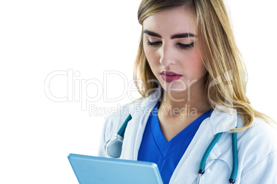 Doctor using tablet