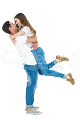 Boyfriend carrying his girlfriend