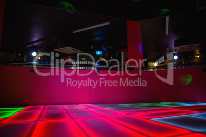 Red illuminated disco dance floor