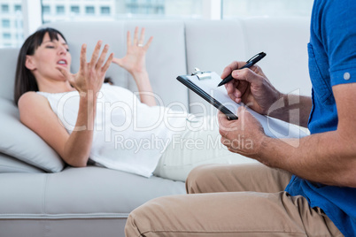 Woman consulting a therapist