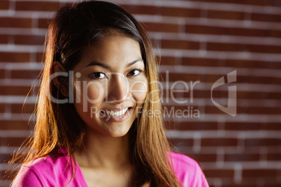 Asian woman smiling to camera