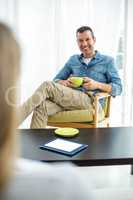 Man having a cup of coffee