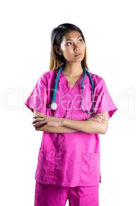 Asian nurse crossing arms