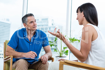 Woman consulting a therapist