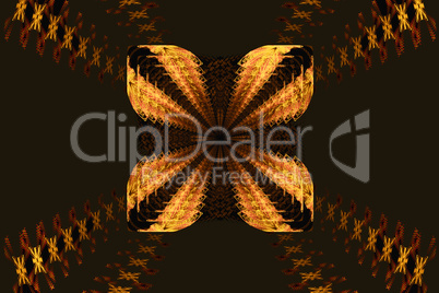 Fractal images : beautiful patterns on dark brown background.