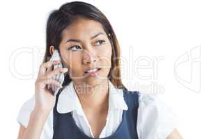 Smiling businesswoman having a phone call