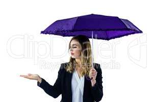 Woman using an umbrella