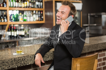 Handsome man having a phone call