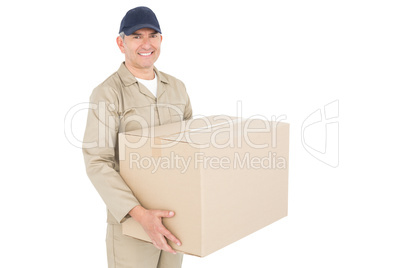 Delivery man carrying a package