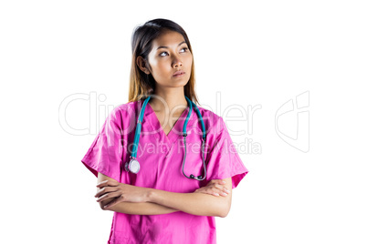 Asian nurse crossing arms