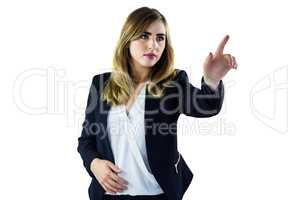 Woman pointing with her finger