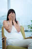 Pregnant woman feeling nausea