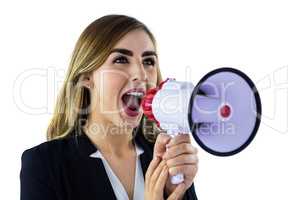 Woman with a megaphone