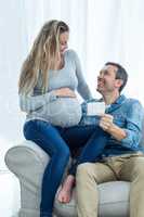 Couple looking at ultrasound scan