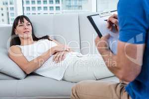 Woman consulting a therapist