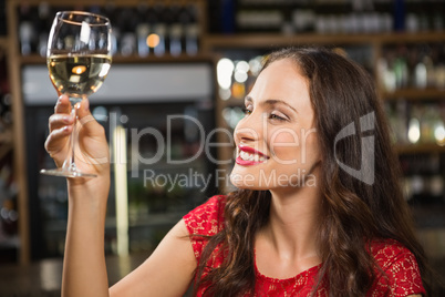 Pretty woman having a glass of wine