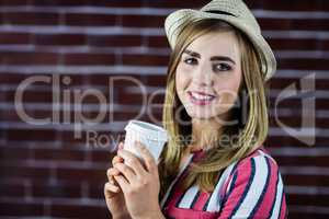 Woman drinking a beverage