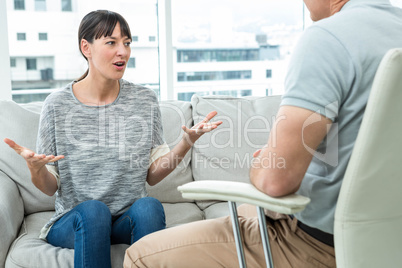 Woman consulting a therapist