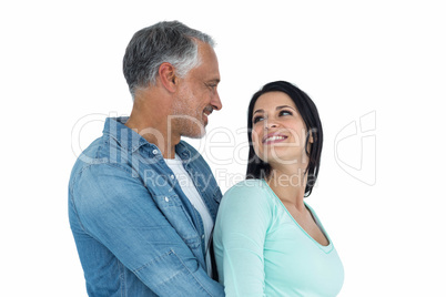 Couple looking at each other