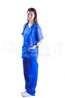Asian nurse with hands in pocket