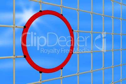 Chainlink fence with round hole
