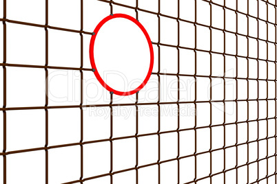 Chainlink fence with round hole