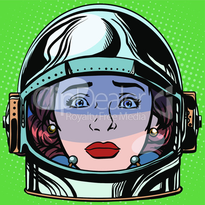 emoticon sadness Emoji face woman astronaut retro