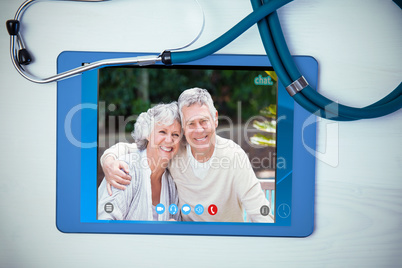 Composite image of view of video chat app