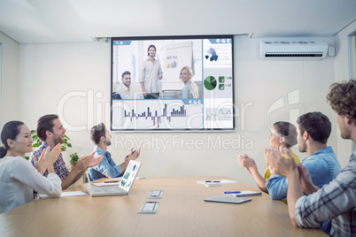 Composite image of business interface