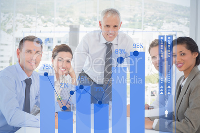 Composite image of percentages graphical representation