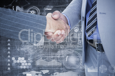 Composite image of  businessman shaking hands with a co worker