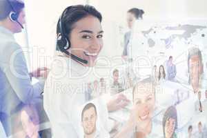 Composite image of business people working