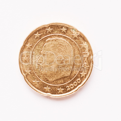 Belgian 20 cent coin vintage