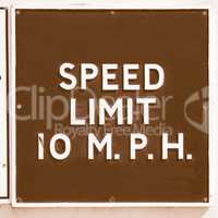 Speed limit sign vintage