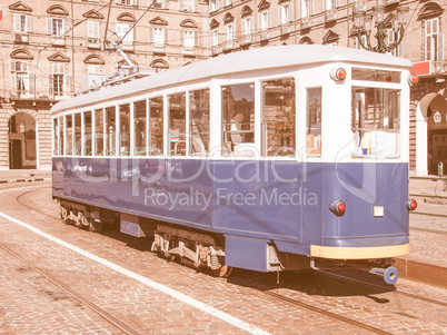 Old tram in Turin vintage