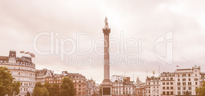 Trafalgar Square in London vintage