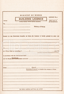 Building licence planning permis vintage