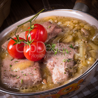 fried Fricandeau with onion