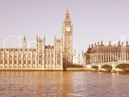 Houses of Parliament London vintage