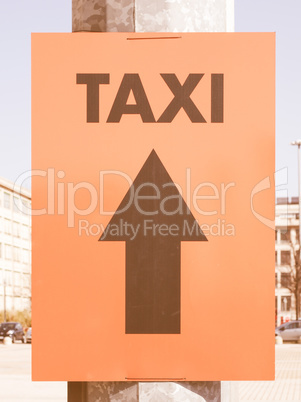 Taxi sign vintage