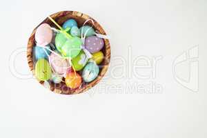 Colorful eggs - white background