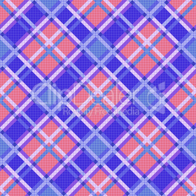 Seamless diagonal pattern in blue, coral and violet
