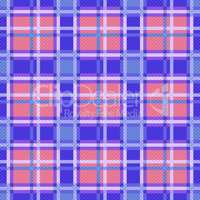 Seamless checkered pattern in blue, coral and violet