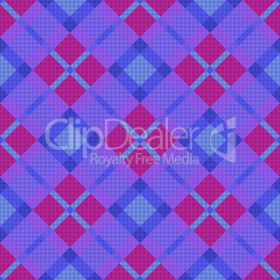 Seamless diagonal pattern in blue, pink and violet