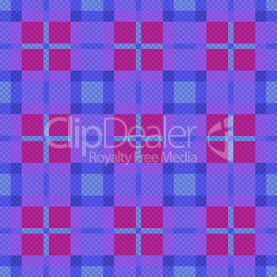 Seamless checkered pattern in blue, pink and violet