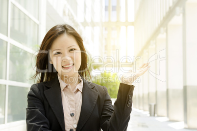 Asian business woman hand holding somethings